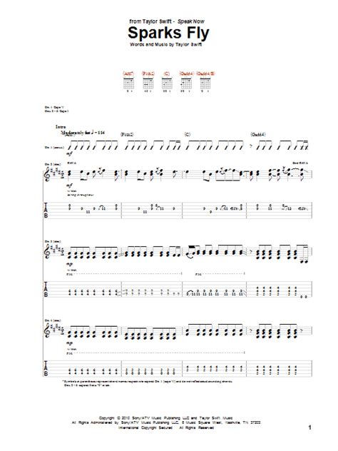SPARKS FLY TAB by Taylor Swift @ Ultimate.